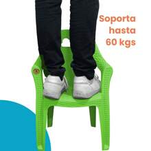Paquete 4 Sillas Infantil Para Niños Interior Exterior Preescolar - Verde - Ver 7