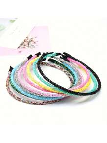 5pcs/Set Colorful Glitter Headbands For Girls - Suitable For Daily And Party Outfits, Mixed Colors - Multicolor - View 7