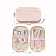 1 Set Of 14-Pcs Modern Stainless Steel Nail & Foot Care Tool Kit, Including Nail Clippers And Grooming Tools, With Portable Storage Case - Unisex Manicure Set, Fragrance-Free, No Electricity Or Battery Required
