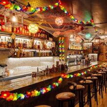 5 Packs Tropical Flower Garland Flower Leaves Luau Hibiscus Flower Banner For Hawaiian Luau Decorations,Hawaiian Lei For Adults Summer Beach Tropical Backdrop Decoration