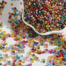 3mm-30g/900pcs,Glass Seed Beads Bulk,Small Craft Beads,Small Beads,Transparent Silver Lined Small Round Pony Beads Bulk For Jewelry Making,Loose Spacer Beads For Jewelry Making Supplies,DIY Crafts Necklace