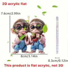 1 Piece, Cute Monkey Pendant, 2D Acrylic Pendant, Suitable For Car Rearview Mirrors, Keychains, Packaging Accessories, Party Gifts, Valentine's Day And New Year Decorations,Home Decor ,Room Decor,Wall Decor Birthday Graduation