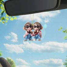 1 Piece, Cute Monkey Pendant, 2D Acrylic Pendant, Suitable For Car Rearview Mirrors, Keychains, Packaging Accessories, Party Gifts, Valentine's Day And New Year Decorations,Home Decor ,Room Decor,Wall Decor Birthday Graduation