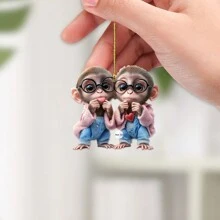 1 Piece, Cute Monkey Pendant, 2D Acrylic Pendant, Suitable For Car Rearview Mirrors, Keychains, Packaging Accessories, Party Gifts, Valentine's Day And New Year Decorations,Home Decor ,Room Decor,Wall Decor Birthday Graduation