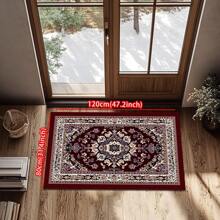1 pieza Alfombra estilo vintage, alfombra de baño de terciopelo suave, alfombra decorativa de cocina, lavable a máquina de secado rápido, apta para baño, sala de estar, dormitorio, oficina y otras habitaciones, decoración del hogar - Multicolor - Ver 8