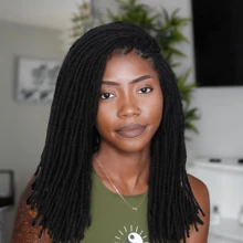 Full Lace Dreadlock Wig With Baby Hair Straight Faux Locs Wig For Women And Men Lightweight Pre-Plucked Micro Locs Wig African American Synthetic Twist Braid Wigs