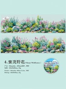 1 Rolle gartenbauliches bedrucktes dekoratives Klebeband für DIY-Scrapbooking, Magazine, Fotoalben, Planer, Geschenkboxen, Aufkleber zur Schulanfang