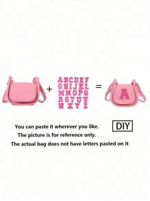 A Mini Casual, Versatile And Simple Solid Color Diy Pu Material Diagonal Shoulder Bag With 26 A-Z Letters. You Can Think Of It As A Lipstick Coin Purse That Be Worn On One Or Cross-Body. Suitable For Teen To Use When School, Traveling Shopping. Christmas, Thanksgiving, Valentine's Day, Friday Gifts. The Best Gift. - Multicolor - View 7