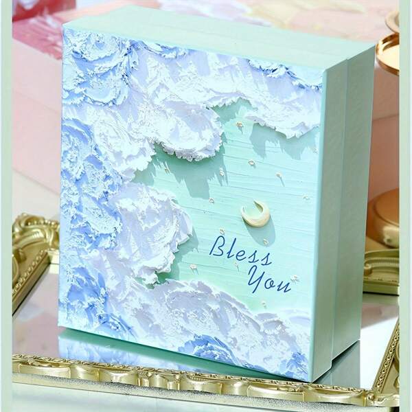 1 Set Ramadan Decorative Gift Box, Star & Moon Printed Ramadan Packaging Box, Ramadan Gift Wrapping And Storage, Party Gift Supplies