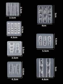 klimonla 1 Pieza Molde de alivio para uñas, Molde de tallado de silicona, Flor de hielo, Rosa, Mariposa congelada, Decoración tridimensional para uñas DIY