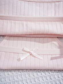 10 Stücke/Packung Höschen für Teenager-Mädchen, einfarbig, mit Schleife, Spiralstreifen, bequeme, sportliche Basic-Unterwäsche für den Alltag