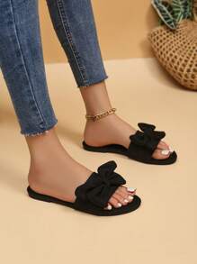 1 Pair Fashionable Bow Decor Summer Sandals For Teenagers