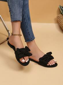 1 Pair Fashionable Bow Decor Summer Sandals For Teenagers