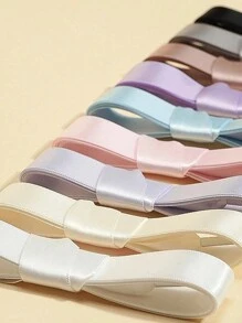 HALF INSOLE Fashionable Elegant Solid Color Silk Shoelaces - Multicolor - View 3