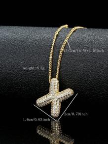 1 chiếc vòng cổ bằng đồng mạ vàng 18K thời trang có mặt dây chuyền 26 chữ cái, dành cho cả nam và nữ, phù hợp để đeo hàng ngày - Vàng - Xem 21