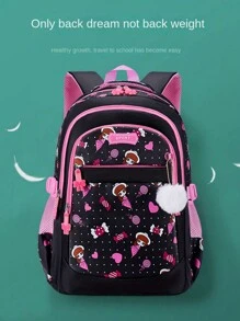 1入簡約時尚輕量背包，戶外旅行背包，可容納15.6寸筆記本電腦，女生可愛風 - 黑色 - 查看 11