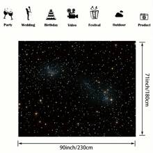 1 Piece, Black Night Sky With Sparkling Stars Background, Space Themed Starry Sky Photography Background