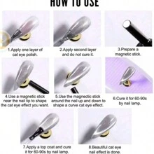 Miss Comoy 15ml 新品金色猫眼指甲油，精细磁性粉末，强力附着，反光效果，强磁冰渗透，亮白猫眼美甲凝胶，美甲沙龙常用美甲凝胶 - 彩色 - 查看 10