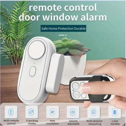 Draadloos deurbelalarm - Alarm met afstandsbediening (optioneel: met of zonder afstandsbediening) - Raamopeningsalarm - Beveiligingssensor voor thuis - Zwembadalarm - Multifunctionele magnetische deurbel/zwembadpoortalarm/koelkastalarm/inbraakalarm