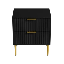 Glavbiku Modern Wood 2 Drawers Nightstand,Vintage Bedside Table For Bedroom,Black,Adult,23.5" H - màu đen - Xem 5