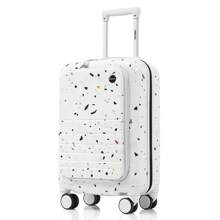 Merax 行李箱 4 件套带 USB 端口，20、24 英寸，采用前开口设计，航空公司认证随身行李箱带杯架，ABS+PC 硬壳行李箱带可扩展旅行袋