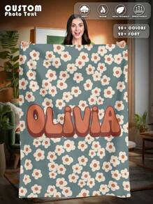 بطانية مخصصة باسم لسرير، بطانية أسرة مخصصة باسم، بطانية مخصصة، بطانية حيوانات كيوت، أفضل بطانية، بطانية مريحة، هدية عائلية، هدايا عيد الميلاد، هدايا عيد الميلاد، هدايا مخصصة، هدية لابن/ابنة، هدية لصديق - النمط 1 - مشاهدة 1