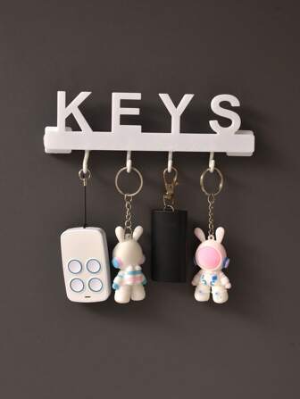 1pc KEYS HOME Wall Mounted Key Holder, Entryway Organizer With Hooks, Home Decor For Living Room, No-Drill
