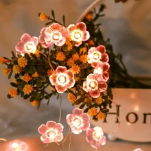 1 Peça Fio de Luz de Cerejeira em Flor LED, Luzes Decorativas de Flor de Cerejeira Rosa, Luzes de Fada com Alimentação por Bateria e Tom Quente, Adequado para Quarto, Sala, Sala de Estar, Jardim, Casamento, Festa, Decoração do Dia dos Namorados (Baterias não inclusas)