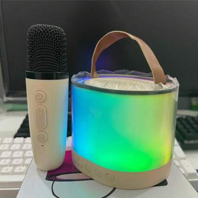 Mini Bocina Bluetooth Karaoke con 1 Micrófono Inalámbrico