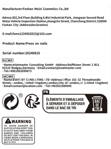 10 件手工按压指甲 - 简约白色法式风格，白色条纹，闪亮钻石装饰和精致点缀，夏季美甲用品（显示卡随机）适用于女士和女孩美甲用品指甲 - 彩色 - 查看 10