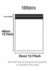100 件/20 件/10 件加厚防水纯色包装袋，简易多功能袋，适合学校、办公室、运输和邮寄 - 白色 - 查看 17