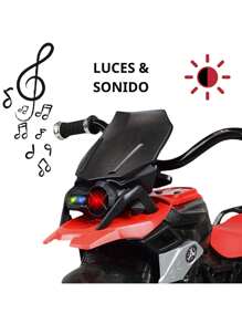 Triciclo para Niños Diseño de Moto Luz y Sonido 2 a 4 años - Rojo - Ver 3