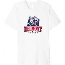 Belmont University Soccer Belmont Bruins Apparel Fans Premium T-Shirt Oversized Short Sleeve Classic Heavy Cotton T Shirt Printed Graphic Tee Women's Casual Short-Sleeved Top - 白色 - 查看 1