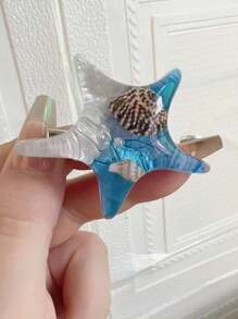 2 pezzi/set Fermagli per capelli a forma di pesce e stella marina, decorazioni per capelli per feste, frangia e accessori per capelli da sposa per ragazze