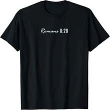 Romans 828 - Bible Verse T-Shirt T-Shirt - Black - View 1