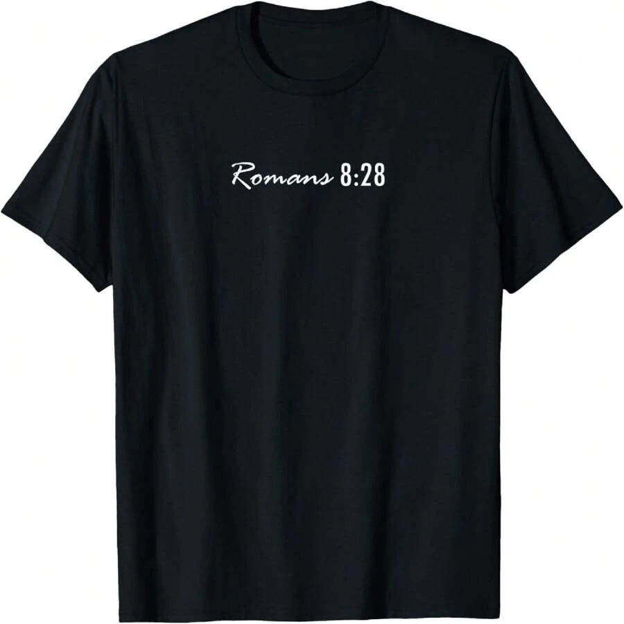 Romans 828 - Bible Verse T-Shirt T-Shirt - Black - View 1