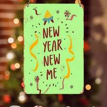 新年房间装饰 - 1 件新年新我亚克力标牌，矩形亚克力墙面艺术牌匾，装饰壁挂适合家庭、房间、餐厅、酒吧