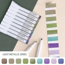 9/144pcs Morandi Acrylic Paint Pens Soft Brush Tip, Calligraphy Markers For Lettering, Card Making, Rocks Painting, Wood, Fabric, Canvas, Ceramic, Glass, DIY Art Crafting, School Supplies