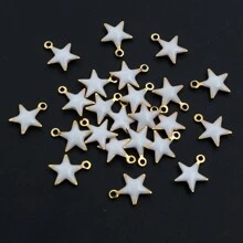 20pcs 8.5x7mm Enamel Small Star Charms Pendant Stainless Steel DIY Jewelry Making Accessories Findings For Bracelet Earrings