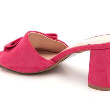 Summer Fashionable Elegant Minimalist Bow Decor High Heel Sandals - Hot Pink - View 6