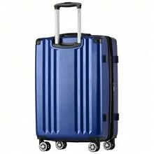 Valise rigide, valise à roulettes, valise de voyage, bagage à main 4 roues, en matériau ABS, serrure douanière TSA, 76,5 * 50,5 * 31,5 cm, bleu foncé