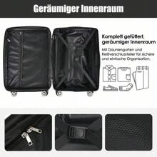Valise rigide, valise à roulettes, valise de voyage, bagage à main 4 roues, en matériau ABS, serrure douanière TSA, 76,5 * 50,5 * 31,5 cm, bleu foncé