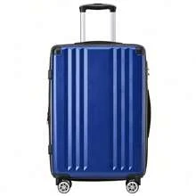 Valise rigide, valise à roulettes, valise de voyage, bagage à main 4 roues, en matériau ABS, serrure douanière TSA, 76,5 * 50,5 * 31,5 cm, bleu foncé