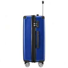 Valise rigide, valise à roulettes, valise de voyage, bagage à main 4 roues, en matériau ABS, serrure douanière TSA, 76,5 * 50,5 * 31,5 cm, bleu foncé