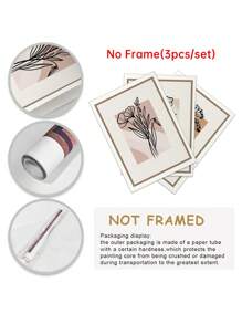 3pcs Floral Print Unframed Painting - Multicolor - View 11