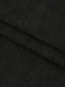 1pc Vintage Thick Corduroy Shirt, Solid Color Cotton Padded Jacket Fabric For Autumn/Winter