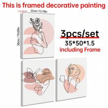 3pcs Abstract Figure Graphic Unframed Painting, Modern Hanging Wall Art Prints For Home Decor - Multicolor - View 18