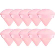 5pcs Pink Triangle Makeup Sponge Puff, Crystal Velvet Short Pile, Soft & Flawless Application, Won't Absorb Powder