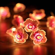 1 Peça Fio de Luz de Cerejeira em Flor LED, Luzes Decorativas de Flor de Cerejeira Rosa, Luzes de Fada com Alimentação por Bateria e Tom Quente, Adequado para Quarto, Sala, Sala de Estar, Jardim, Casamento, Festa, Decoração do Dia dos Namorados (Baterias não inclusas)