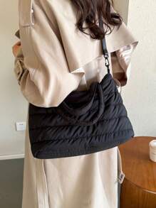 Women's Fashion Casual Tote Bag, Shoulder Bag, Crossbody Bag, Minimalist & Lightweight, Suitable For Daily Use, Tote Bags For Women, College Essentials - Black - View 9